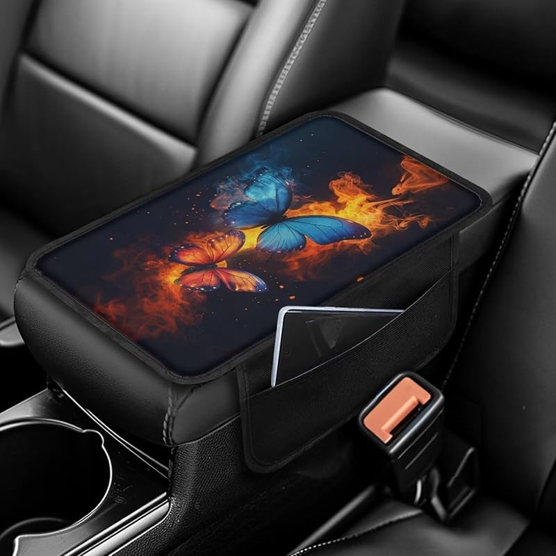 Чехол на центральную консоль автомобиля с принтом черепа, нескользящий чехол на подлокотник для автомобиля, универсальные защитные чехлы для подлокотников, подходят для автомобилей, внедорожников, декоративные чехлы для автомобилей