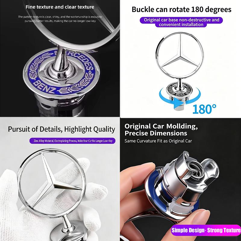 For Mercedes Benz W204 W168 W205 W202 W203 W208 W210 W220 GLA CLA GLC 3D Metal Front Bonnet Hood Emblem Metal Badge Accessories p1