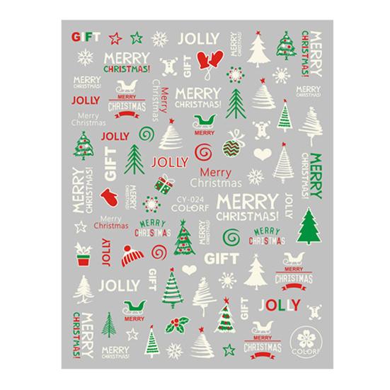 1 Sheet Nail Sticker Christmas Theme Design Long-Lasting Eco-Friendly Snowflakes Nail Polish Stickers