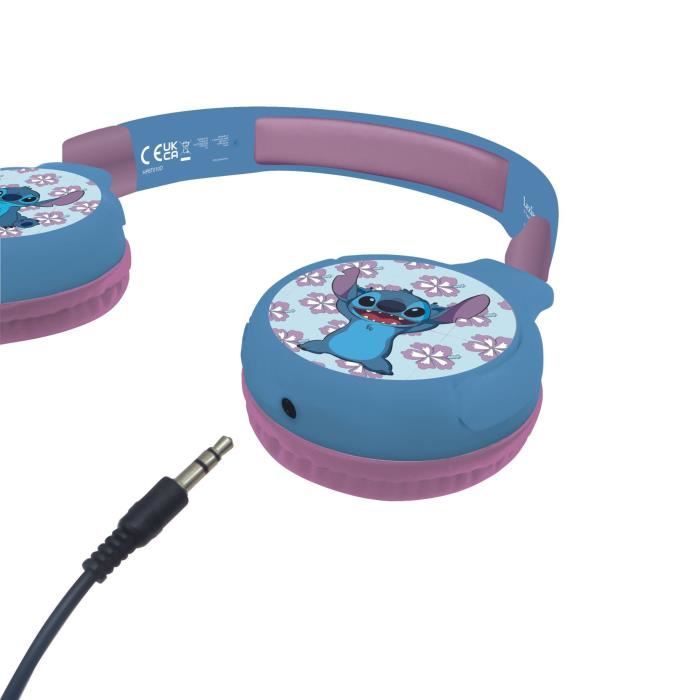 LEXIBOOK - Casque Audio Bluetooth® Et Filaire 2 En 1 - Pliable Et Ajustable - Disney Stitch