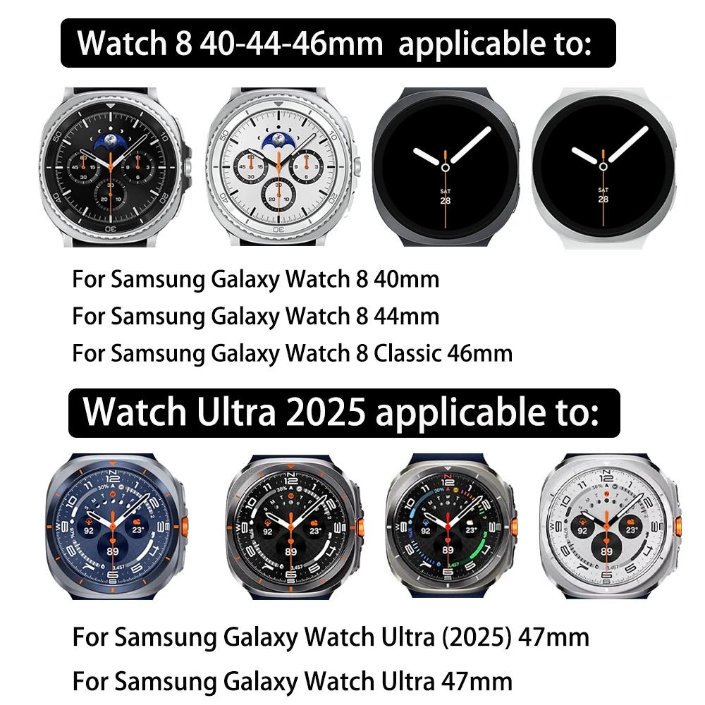 Кожаный ремешок для часов для Samsung Galaxy Watch 8 Classic 46 мм 44 мм 40 мм ремешок Galaxy Ultra 2024/2025 наручный ремень Correa браслет аксессуары для Galaxy Watch
