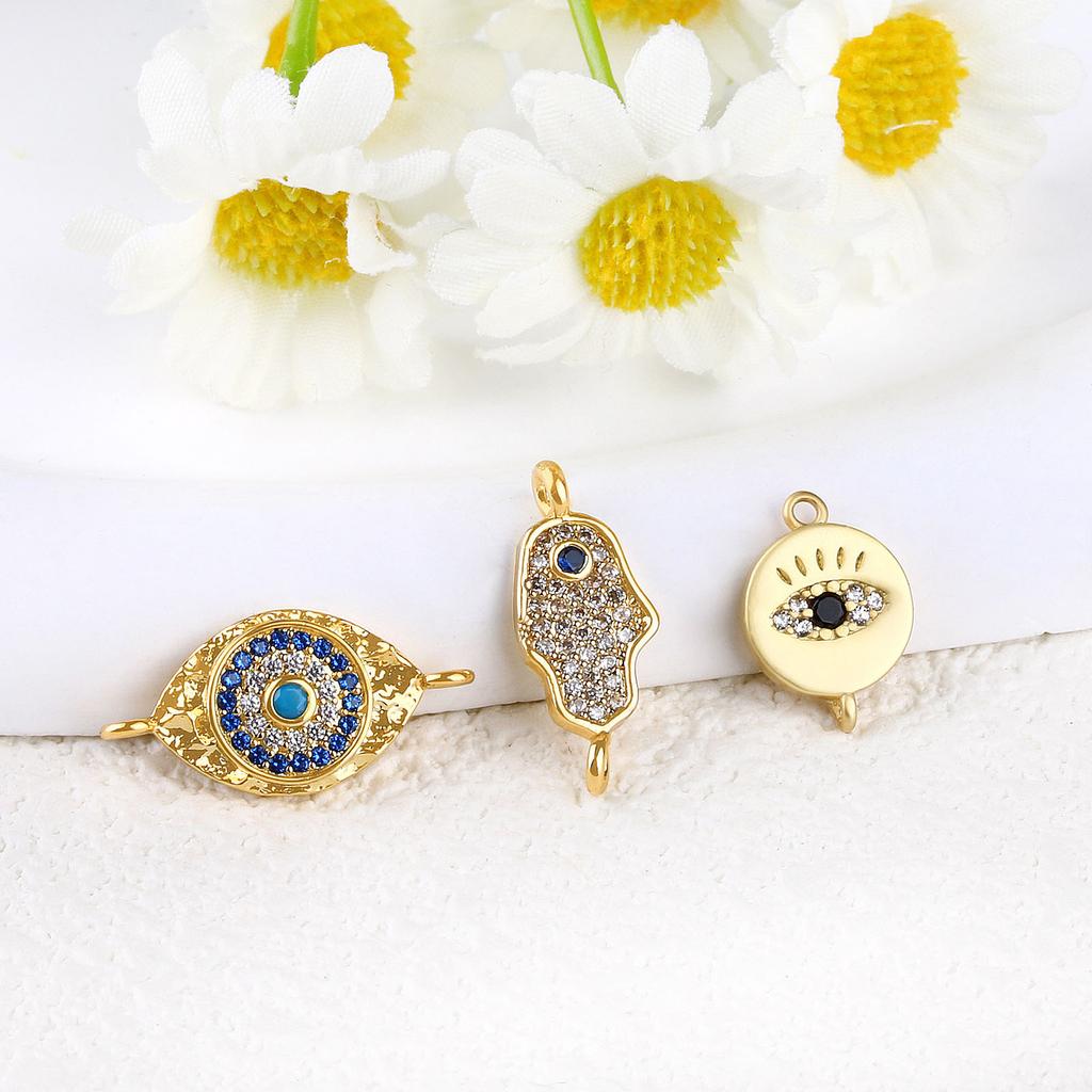Подвеска-ожерелье и браслет с цирконием «Сглаз» для женщин, аксессуары для ювелирных изделий ручной работы, материалы для изготовления брелоков