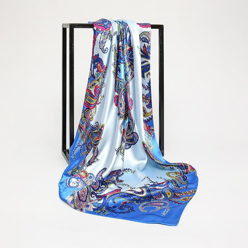 Spring and Autumn Women's Cashew Print Square Scarf Fashion Commuting Versatile Headscarf Stained Rose Square Scarf