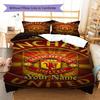 Manchester United F Custom Name Pattern Bedding,Quilt Set Quilt Cover Pillowcase Home Birthday Gift(1 * duvet cover + 2 * pillowcase, without core)