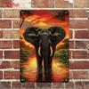 Декор с узором слона на закате - Идеально для дома, офиса и сада в помещении и на открытом воздухе | Идеально для декора в слоновьей тематике