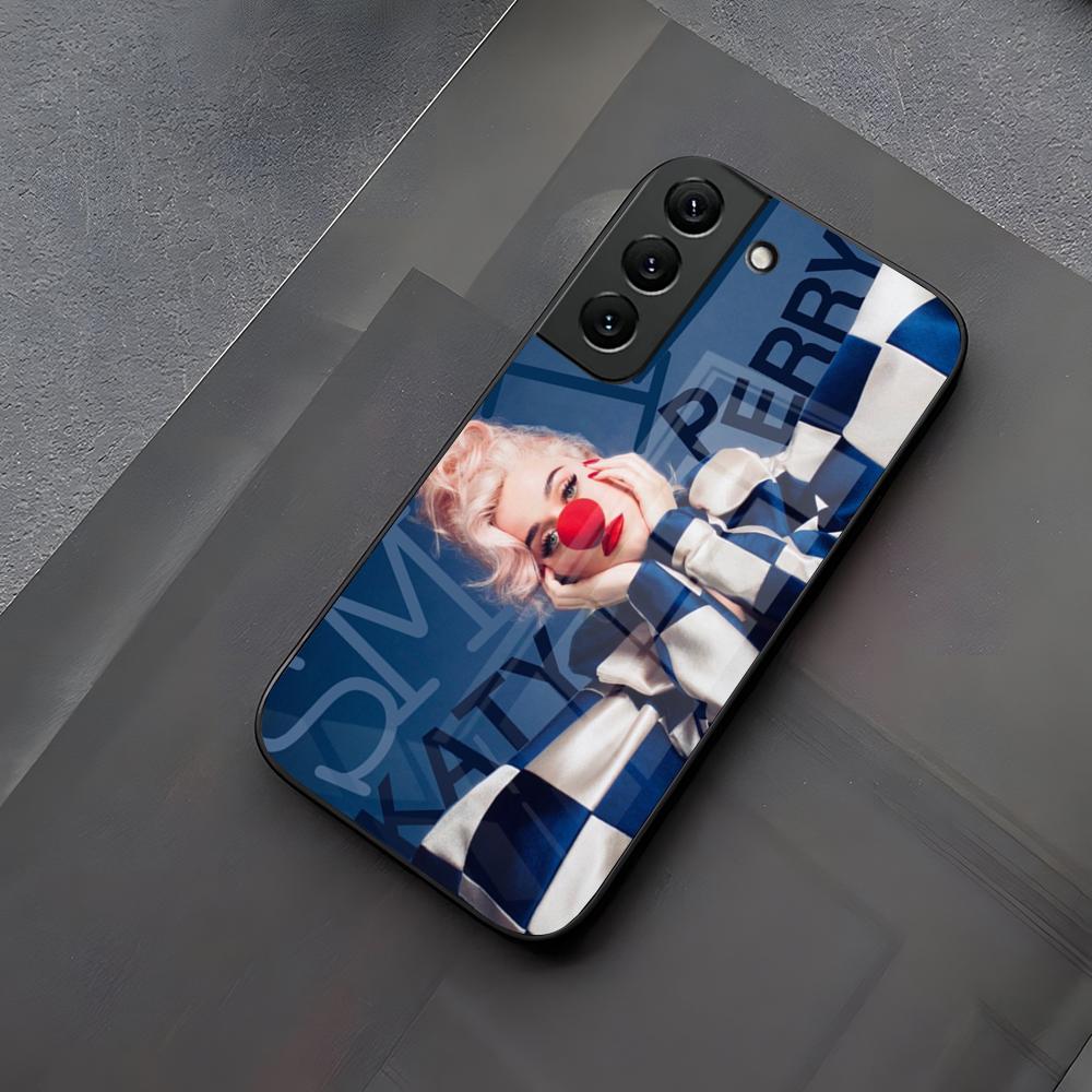 K-Katy P-Perry Popular Singer Phone Case Glass For Samsung Galaxy S23 S24 S21 S25 S22 S20 Ultra Fe Plus A55 A15 A14 Coque