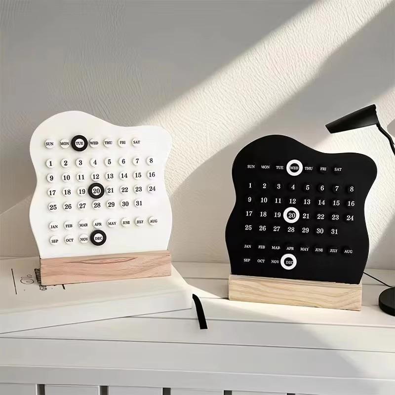 Деревянный DIY Календарь-кольцо "Облако" Милый Настольный Календарь Регулируемый Отображение Недели Месяца Даты Календарь Домашний Офис Настольное Украшение