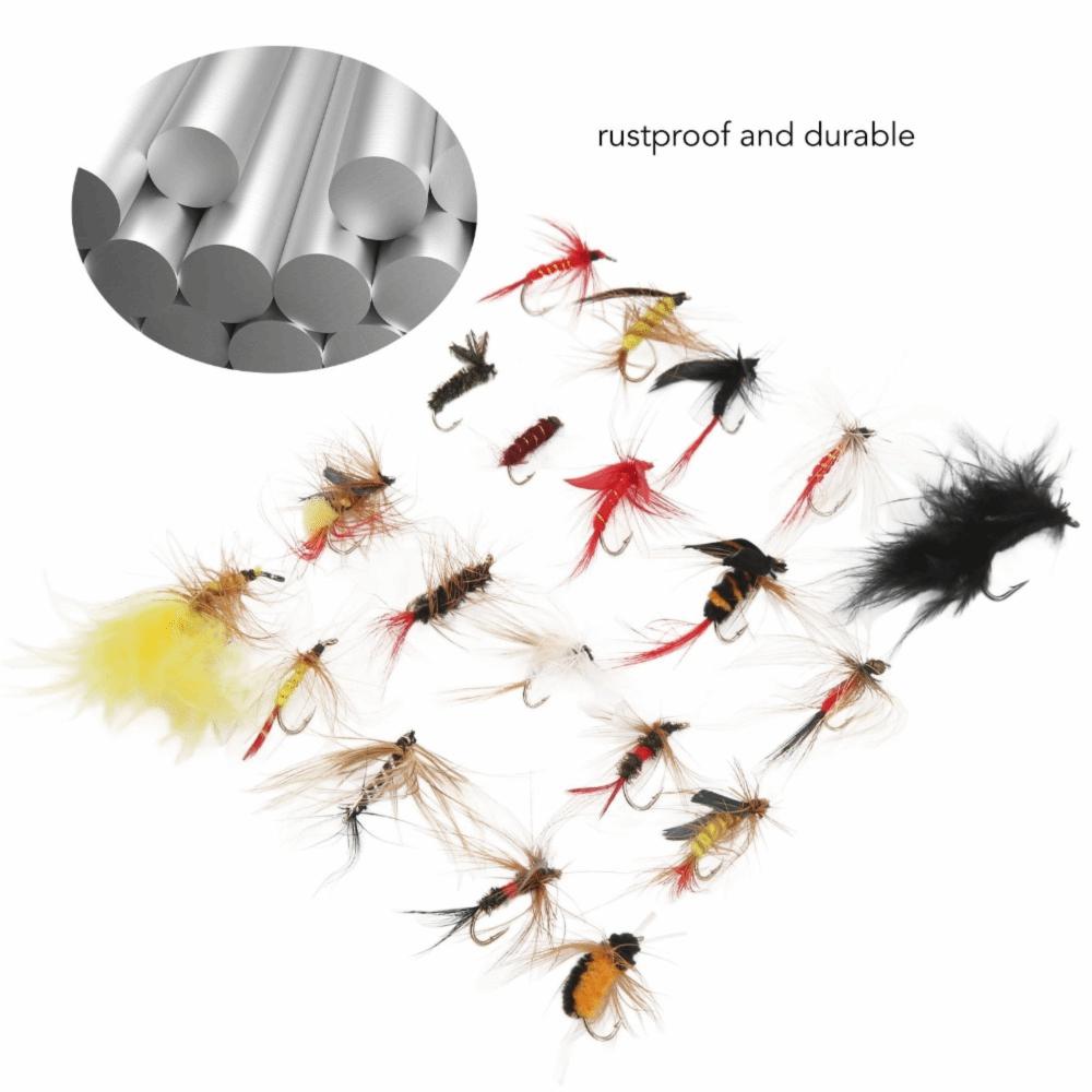 60PCS with High Carbon Steel Hook Fly Fishing Lures Lightweight Fly Fishing Tackle  For Trout Bass