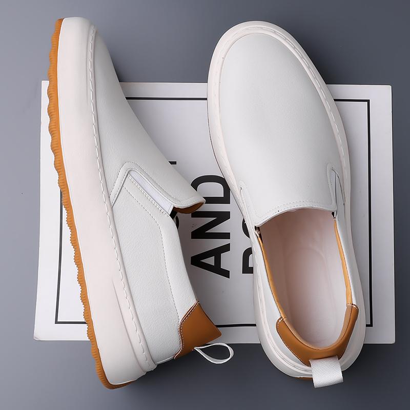 Fashion High Quality Casual Leather Shoes Men2025New Outdoor Walking Sneakers Fashion Business Shoes Classic Antiskid Flat Driving Shoes