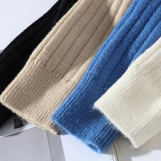 Мужской зимний осенний свитер, толстый вязаный свободный свитер с круглым вырезом, теплый, мягкий, однотонный, витой, с аппликацией, эластичный, не скатывается, морозостойкий свитер