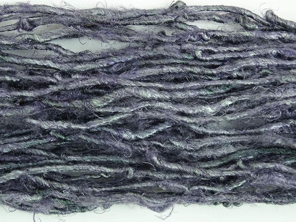 100g Recycled Sari Silk Yarn Hand-spun Blue Soft Yarns