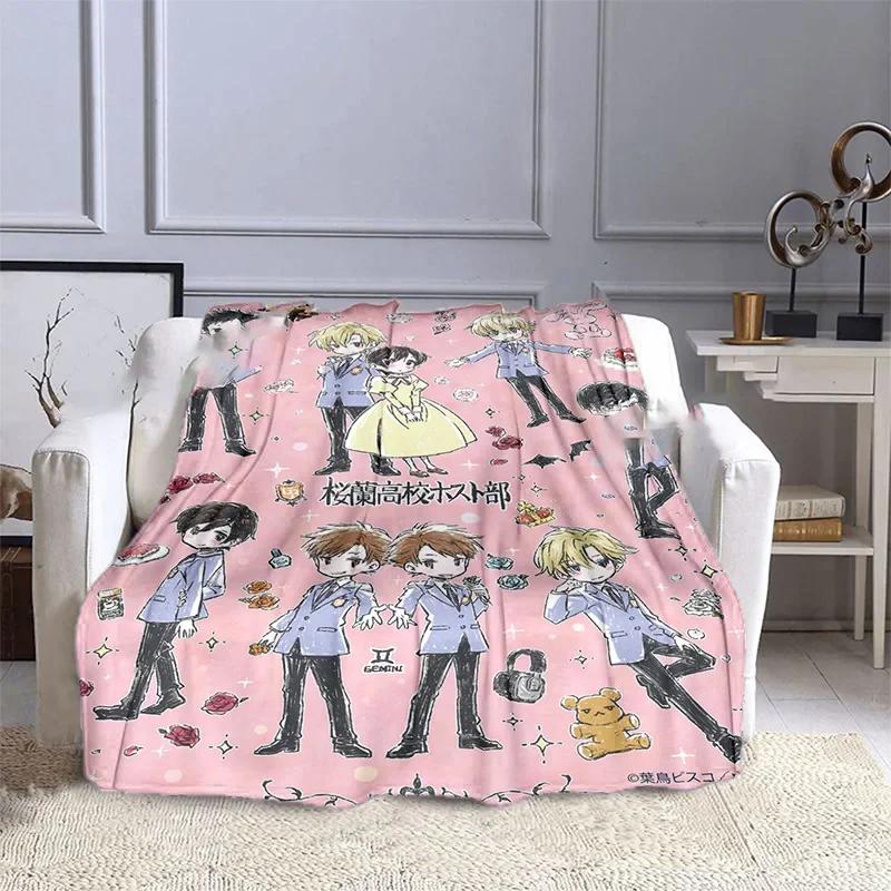 Ouran High School Host Club Anime Customized Blanket Plush Flannel Decoration Bed Home Throw Sofa Blanket Unisex Children Gifts
