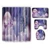 Модная текстурированная занавеска для душа, коврик для пола, крышка для унитаза, коврик для ног, набор из четырех предметов