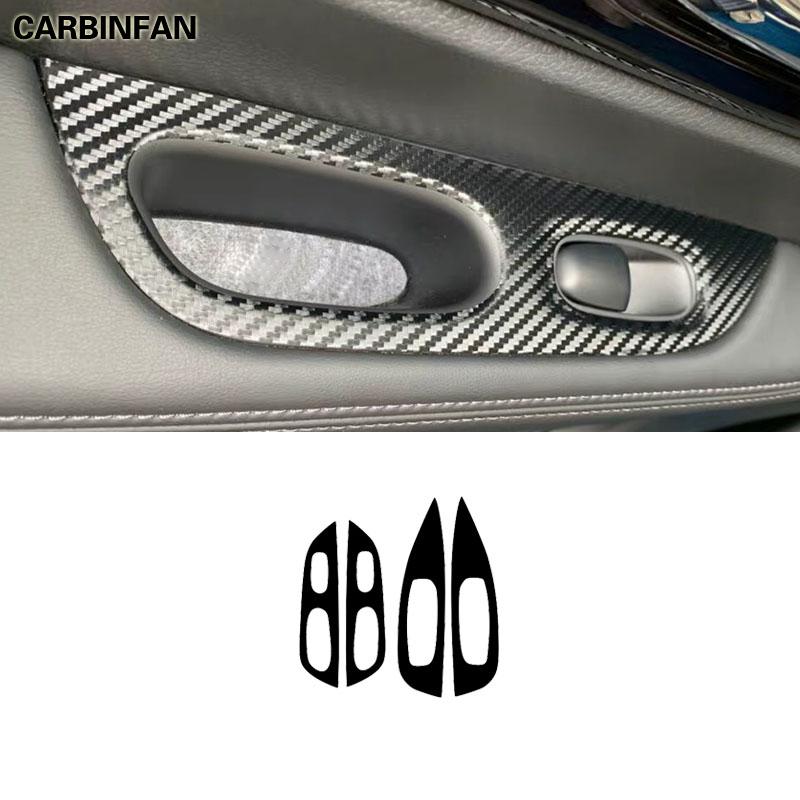 4 шт./компл., черная наклейка из углеродного волокна, кнопка подъема окна автомобиля, панель переключателя, накладка, наклейка для Nissan X Trail X-Trai T32
