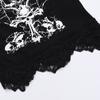 AltGoth Gothic Punk Майки женские Уличная одежда Harajuku Y2k Grunge Graphic Bat Printed Кружевной пэчворк Укороченный топ с цепочкой Femme