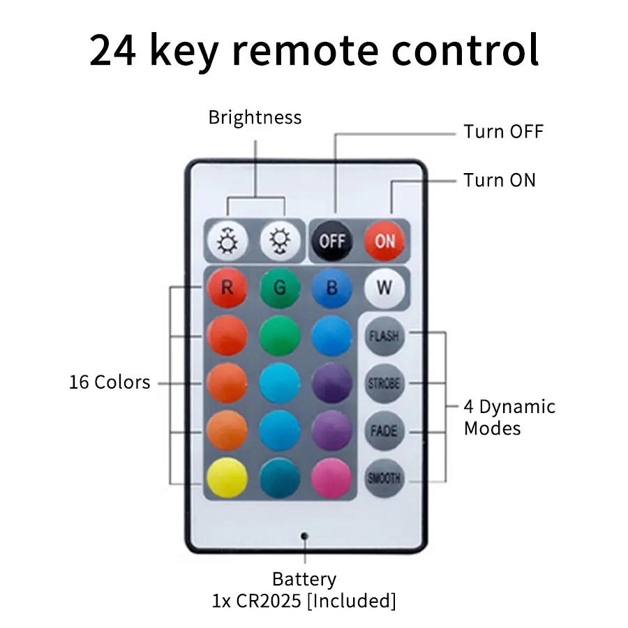 3 светодиода RGB Подводные огни Погружная лампа Встроенная кнопочная батарейка CR2032 Садовый свет для бассейна для аквариума вазы чаши