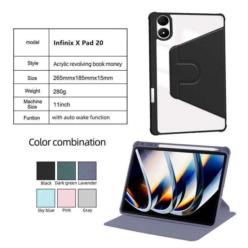 Чехол для планшета Infinix XPad20: 11" Акриловая вращающаяся защитная крышка для ручки
