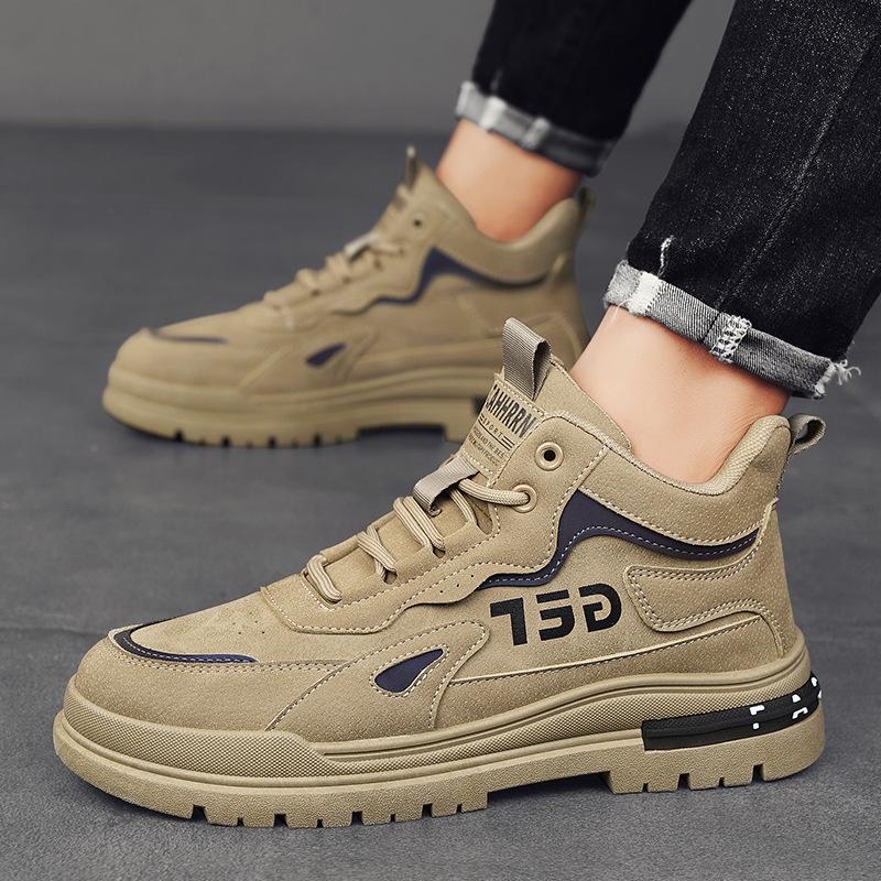 Autumn and Winter New Men's High-top Thick-soled Martin Boots Casual Leather Surface Retro Short Boots Tooling Outdoor Men's Shoes