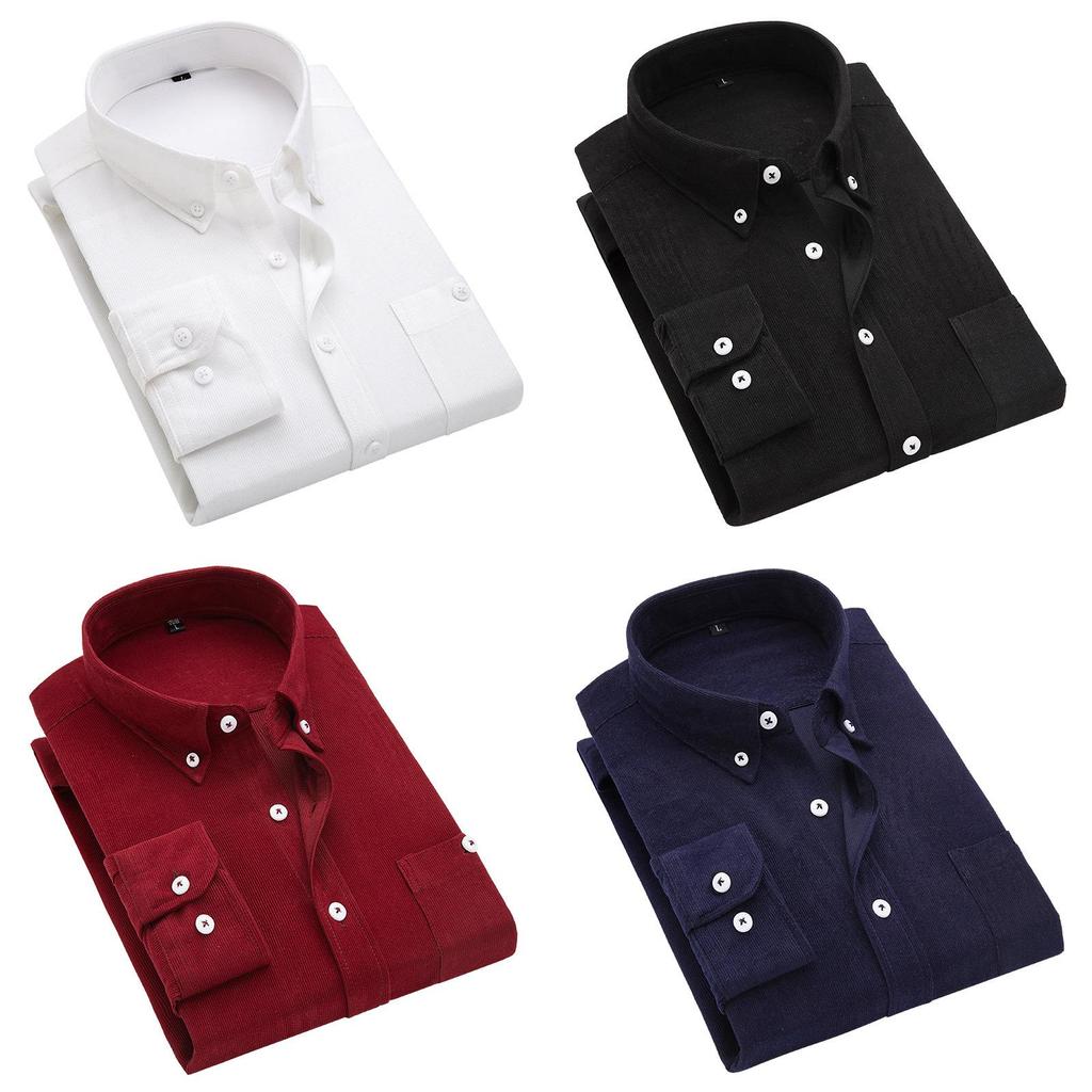 Stylish Cotton Corduroy Shirt For Men Long Sleeve Casual Wear Ideal For Youth Ages 18 To 24