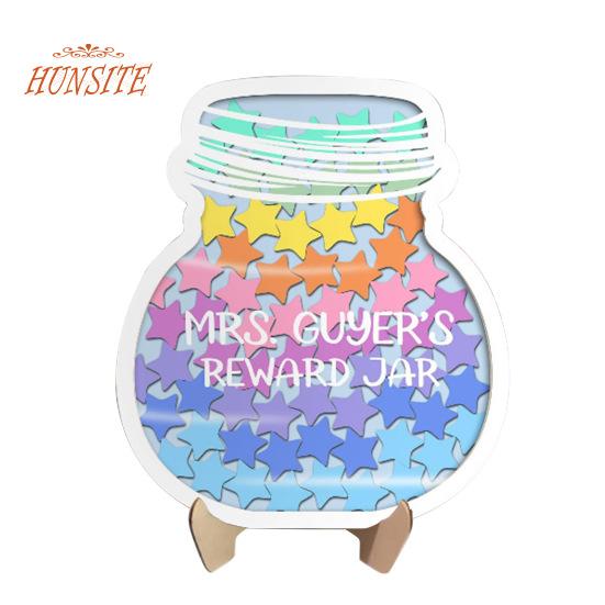 Магнитная банка для наград со звездами, красочные жетоны, инструмент управления классом