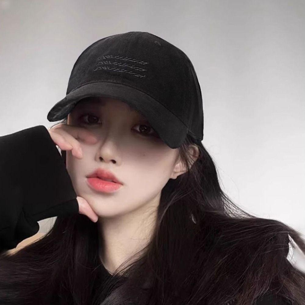Sun Protection Washed Cotton Cap Ripple Embroidery Casquette Dad Hat New Baseball Caps Unisex