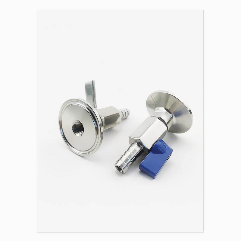 Tri-clamp Wine Outlet Valve Adapter With 7---20mm Hose Barb,Homebrew Drainage Valve Flange OD25.4 Or 50.5mm Stainless Steel 304