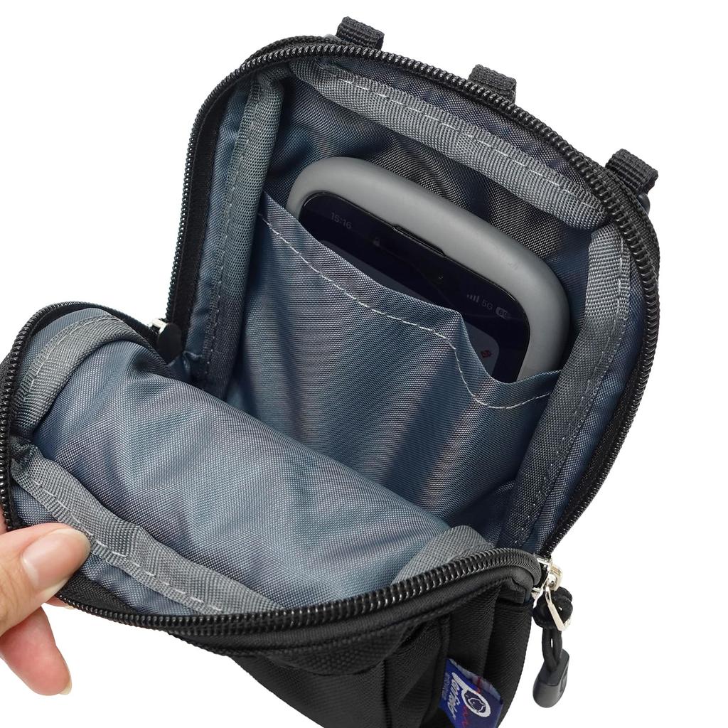 Сумка Penfield с плечевым ремнем для смартфона, много отделений, большая, черная, 2-сторонний ремень, хранение, карманы, вместимость,