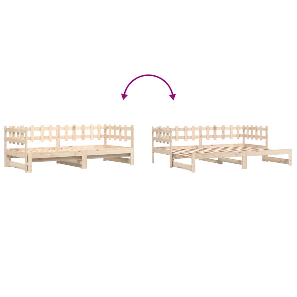 Extendable Daybed 2x (90x200) cm Solid Pine Wood