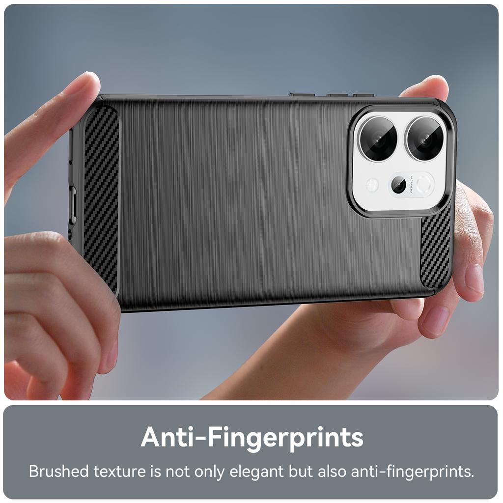 Для Oppo Reno14 5G (Глобальный) Чехол Защитный Чехол для Телефона Текстура Углеродного Волокна Матовый