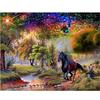 Полный 5D Diy Алмазная картина Мультфильм Пейзаж Лошадь Вышивка Крестом Домашний Декор Ручной Работы