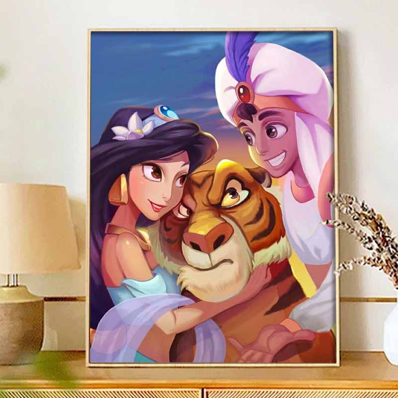 Disney Набор для алмазной мозаики Аладдин и Жасмин 5D Алмазное искусство Декор для дома Творческий ручной работы Подарок