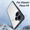 Для чехла Xiaomi Poco F6 Для чехла Xiaomi Poco F6 Ударопрочный Роскошный Прозрачный ПК Силиконовый Защитный Чехол для Задней Панели Телефона Для Xiaomi Poco F6