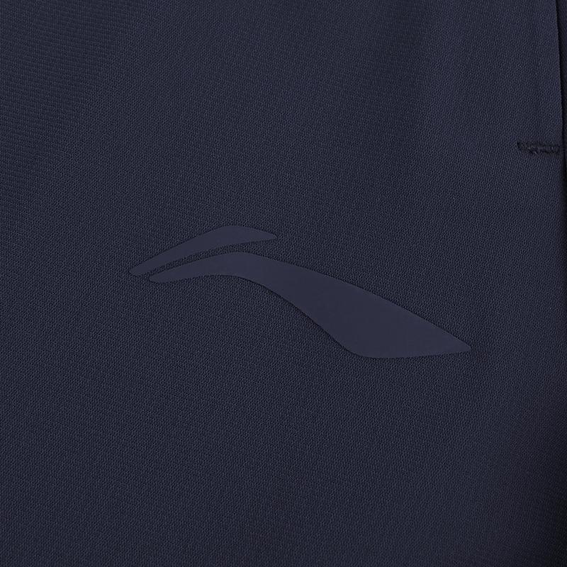 Li-Ning Модные универсальные удобные вязаные спортивные штаны мужские низ темно-синие AKYW047-5
