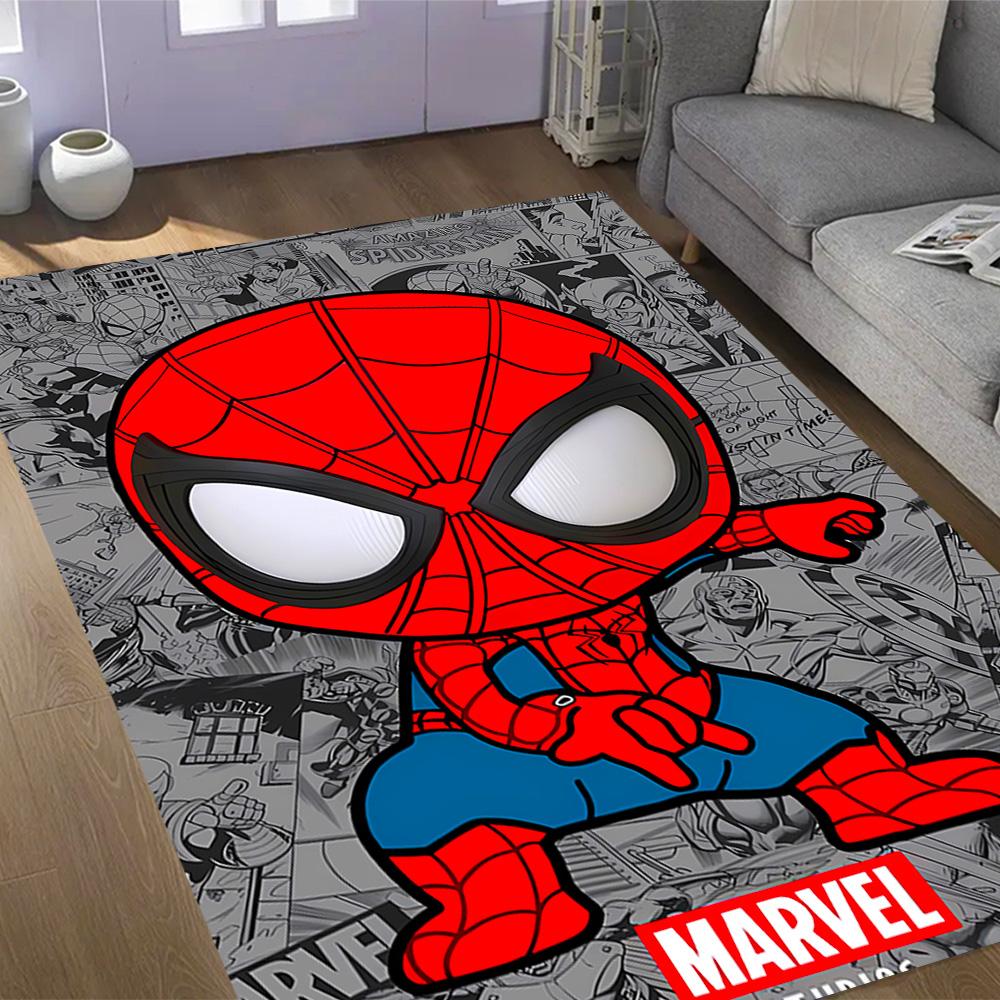 Spider-Man Red Background Non-Slip Rug - Polyester, Home Decor, Suitable for Bedrooms, Living Rooms, Entryways, and Studios