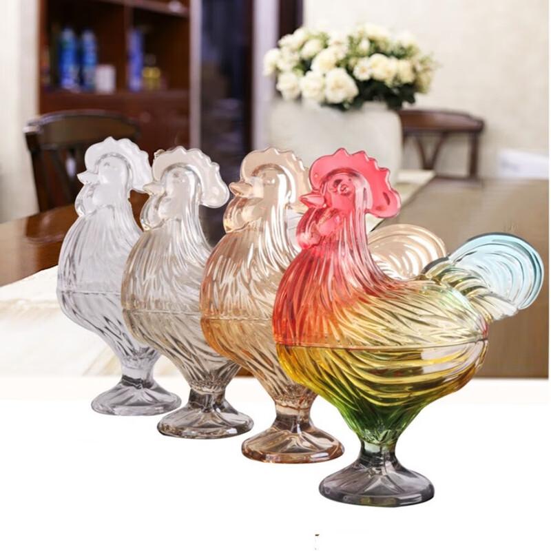 Fulevinci Стеклянная банка для конфет в европейском стиле в виде петуха