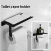 50CM Matte Black Double Towel Bars Bathroom Towel Hanger Space Aluminum Bathroom Accessories Towel Rack Towel Ring Toilet Brush
