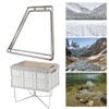 Camping Foldable Metal Stand Stainless Steel Organizer Box Folding Stand Outdoor Storage Boxes Shelves for Travel Cooking
