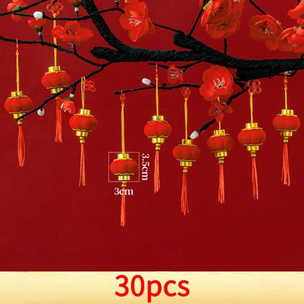 6/20/30 шт. Весенний фестиваль Мини Красный Фонарь Подвесной Орнамент Дракон Новогодний Декор
