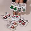 Christmas Hat Smiley Face Autumn And Winter Men And Women Couple Cotton Slippers Home Indoor Cute Thick Bottom Card