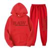 Мужской роскошный repliki men Set RAW Hat Running Hoodie Sweatpants 2PK Осень Зима Повседневная шерстяная спортивная одежда
