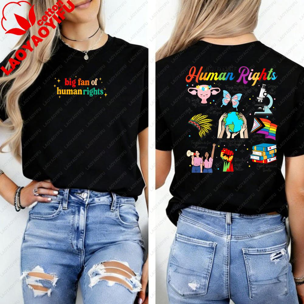 Big Fan of HuUnisex Rights Retro Floral Tshirt Radicalized By Basic Decency Sweatshirt Everyone Welcome Tee Gift for Liberal Tops