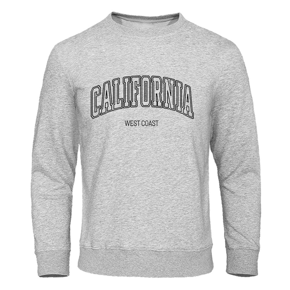 Мужская толстовка California West Coast Prints, осенняя флисовая теплая с капюшоном, повседневная осенняя женская спортивная одежда