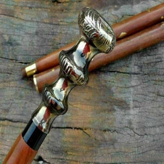 Трость для ходьбы из латуни с набалдашником, деревянная трость – 96,52 см
