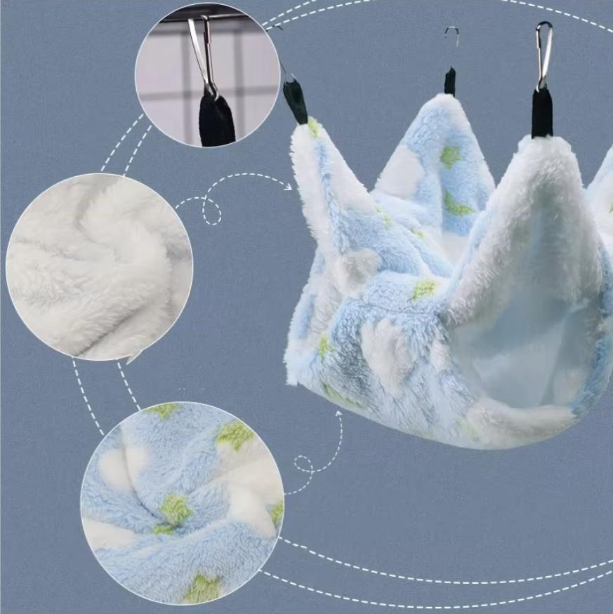 Honey Glider Double Pile Hammock Guinea Pig Flower Branch Mouse Squirrel Autumn Winter Warm Hammock Mat Bed