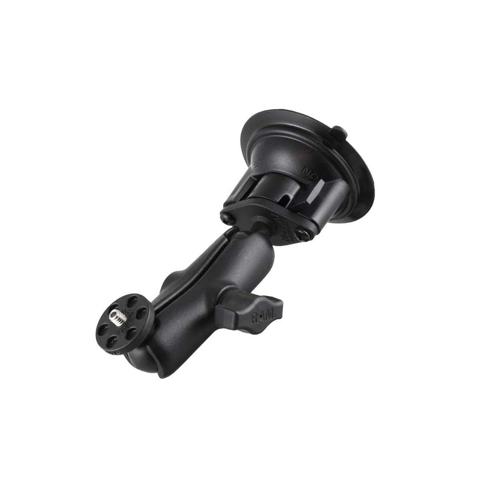 RAM MOUNTS Крепление Шаровое Поворотный Замок Присоска Адаптер для Камеры для 1 Набора Набор 1-дюймовый 1/4"-20 Винт, Черный, (RAM-B-224-1-366U)