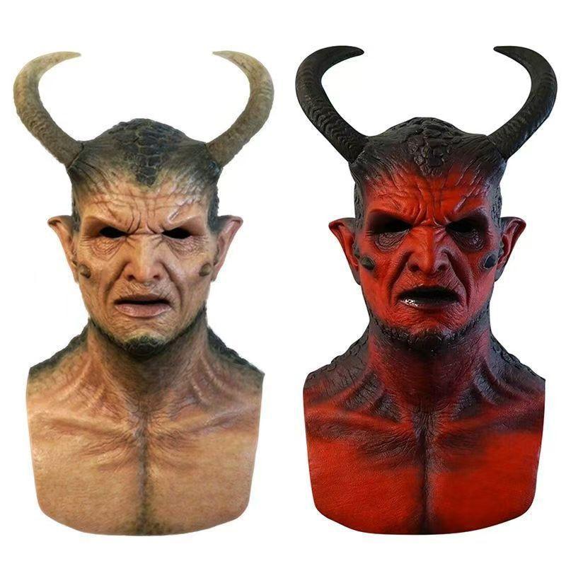 Halloween Dark Devil Mask Latex Cosplay Prop Horror Party Costume Accessory