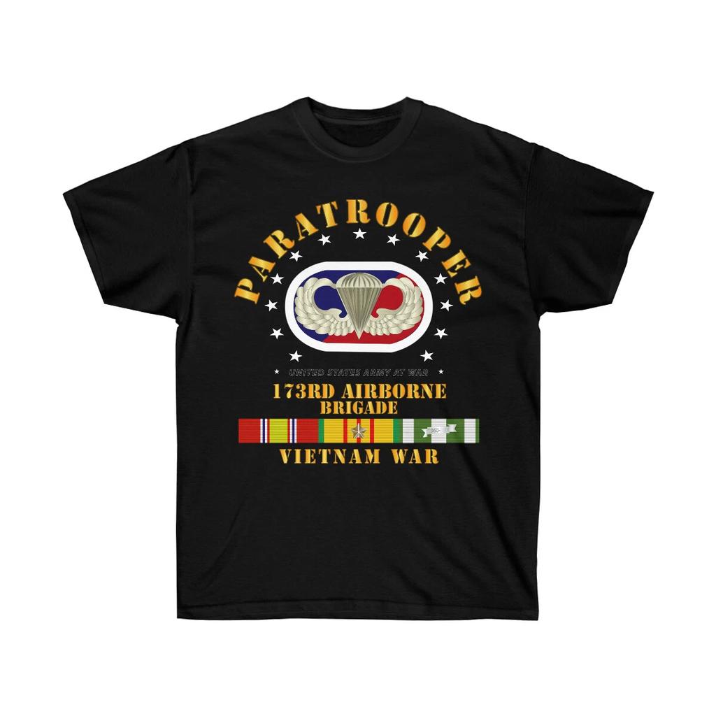Classic - Unisex Ultra Cotton Tee - 173rd Airborne Bde Oval w Paratrooper w VN