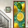 Fruit Lemon Door Stickers 3D Removable Vinilos Para Puertas Adhesive Wallpaper Art Murals for Doors Bibliotheque Modern Home Decor