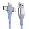 3 в 1 светящийся зарядный кабель быстрая зарядка Flow светящийся USB-кабель для Samsung Iphone XiaoMi HuaWei