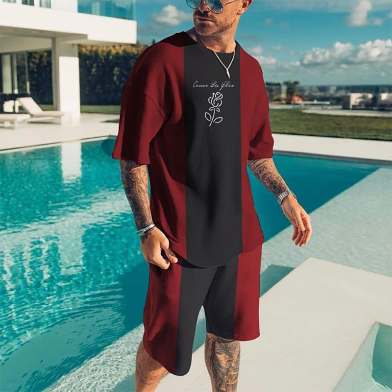 Summer Men's TracksuitTwo Pieces Sets Casual T-Shirt Beach Shorts Outfits Fashion 3D Printed Short Sleeve Male